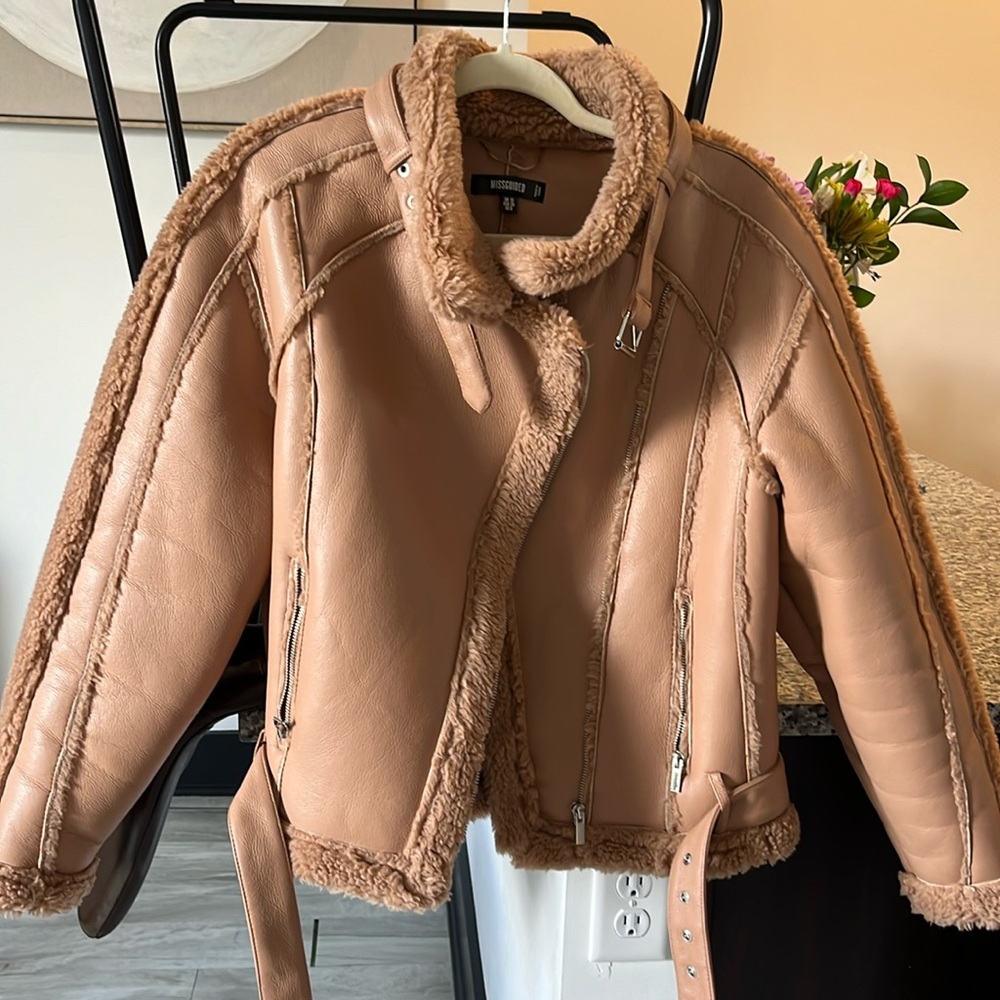Misguided Teddy, leather bomber jacket